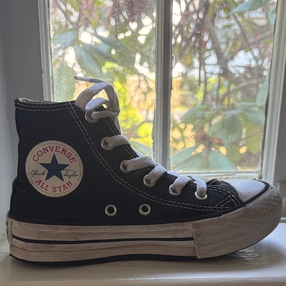 Converse Black and White High Top Sneakers - Picture 3 of 6